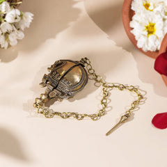 Brass Chuna Dani With Long Chain And Stick (2.5 Inch)