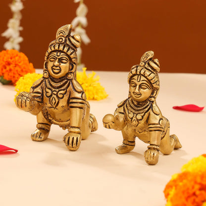 Brass Laddu Gopal Idol