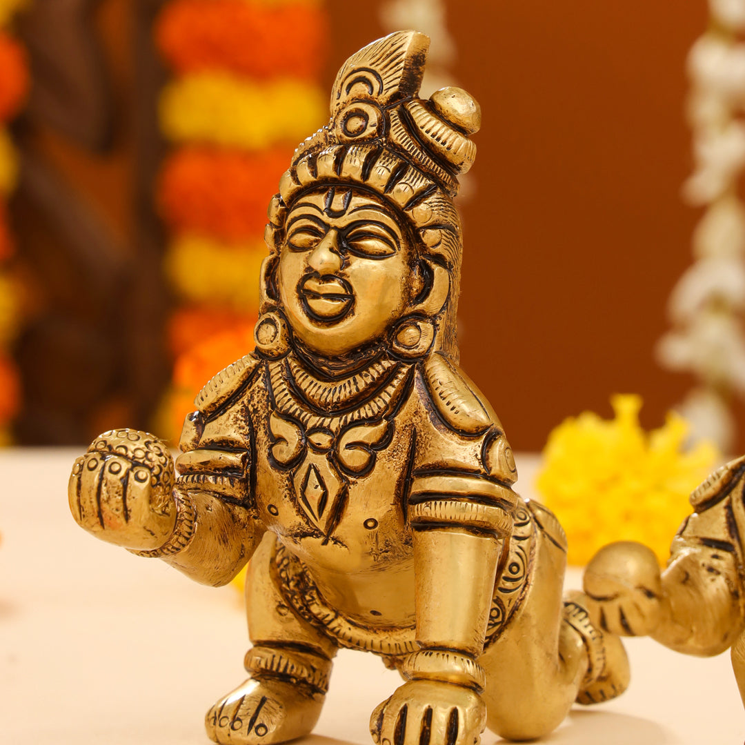 Brass Laddu Gopal Idol