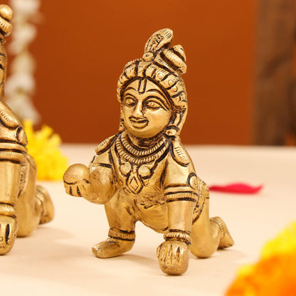 Brass Laddu Gopal Idol