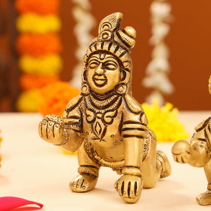 Brass Laddu Gopal Idol