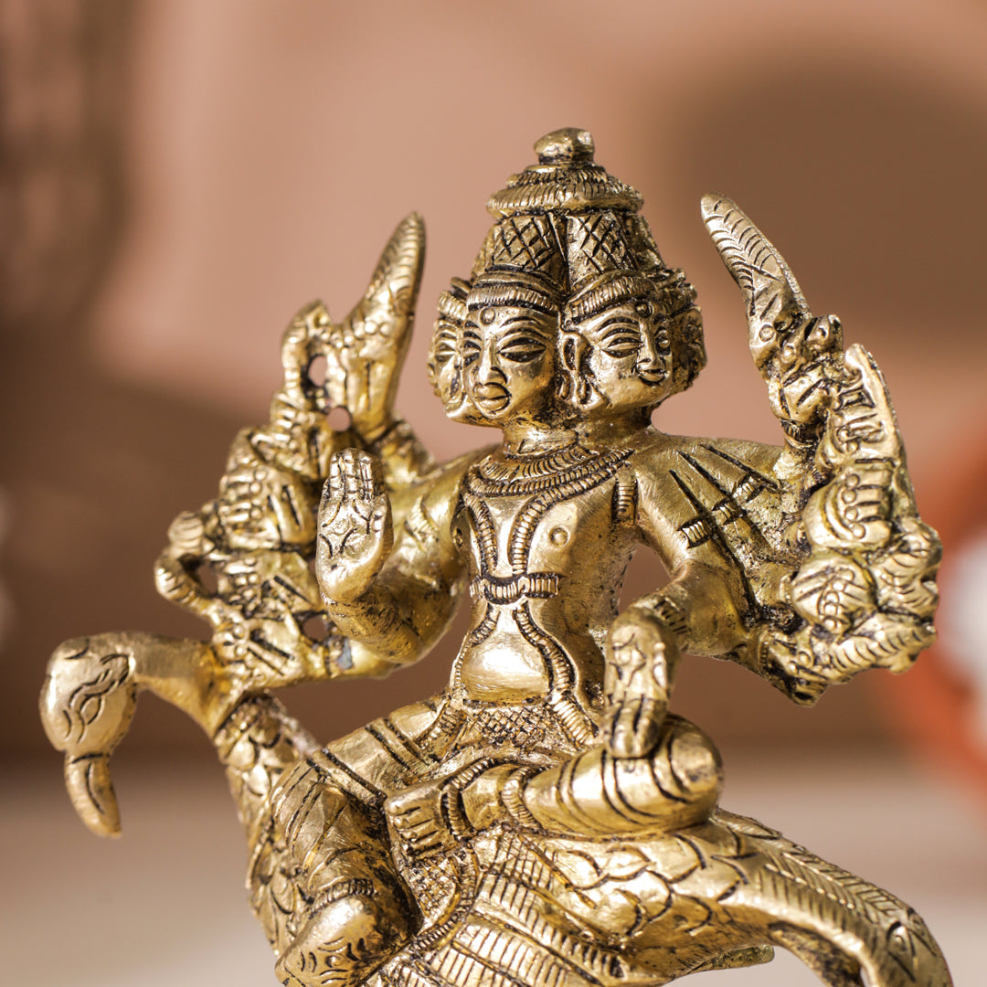 Brass Lord Murugan/Kartikeya Idol (5 Inch)