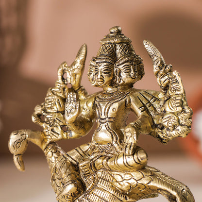 Brass Lord Murugan/Kartikeya Idol (5 Inch)