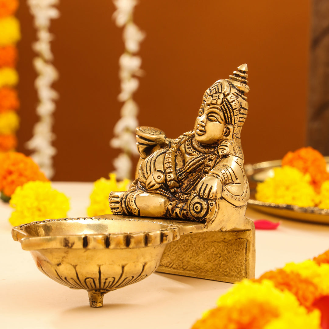 Brass Superfine Kuber Diya (4.5 Inch)
