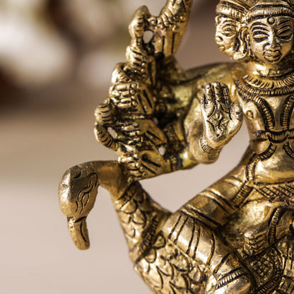 Brass Lord Murugan/Kartikeya Idol (5 Inch)