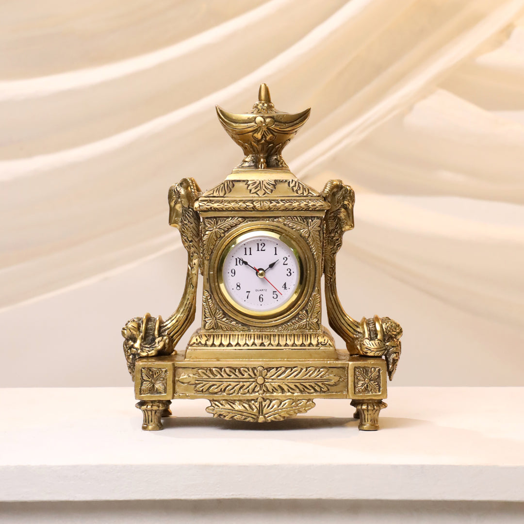 Brass Vintage Table Clock/Watch (10.5 Inch)