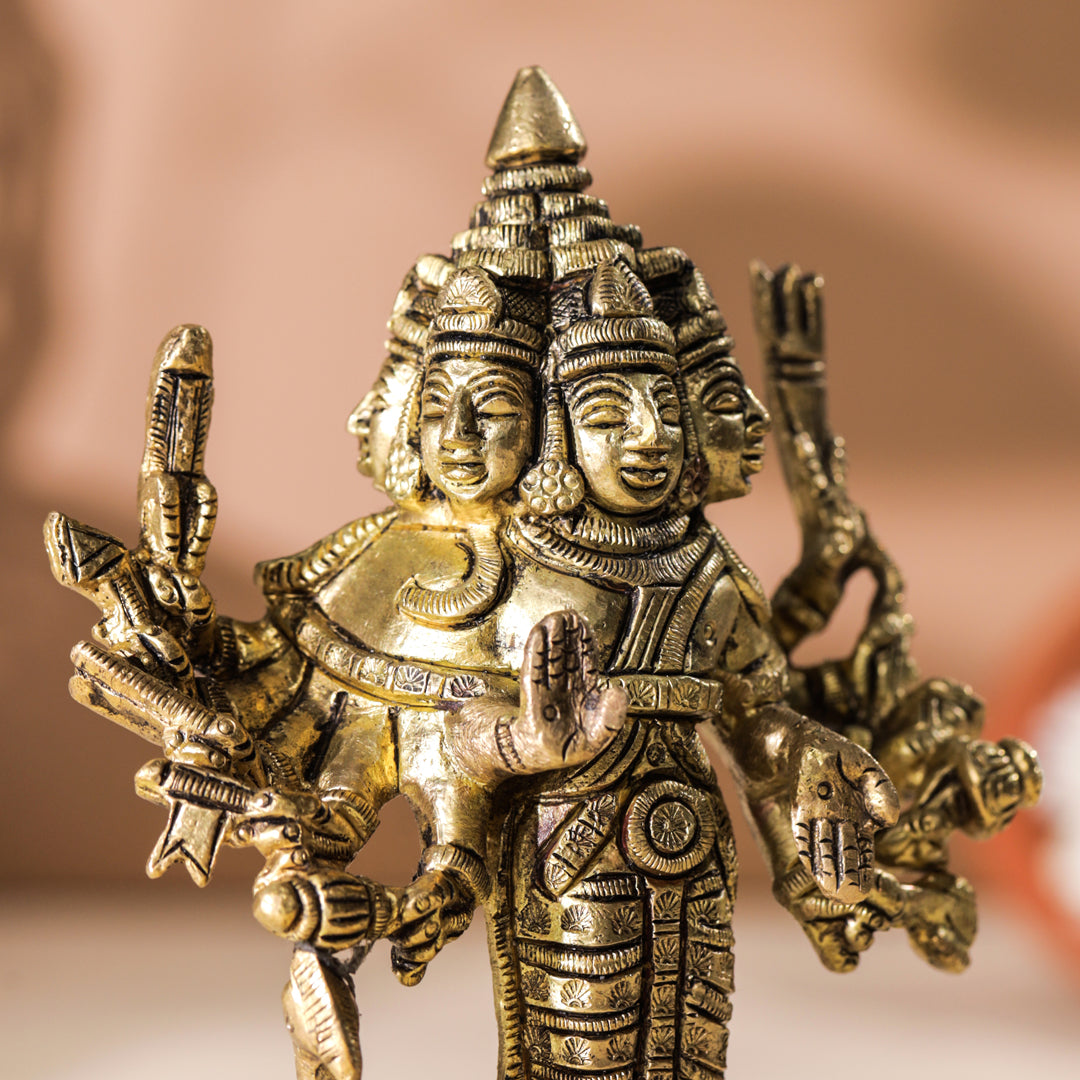 Brass Lord Murugan/Kartikeya Idol (6 Inch)