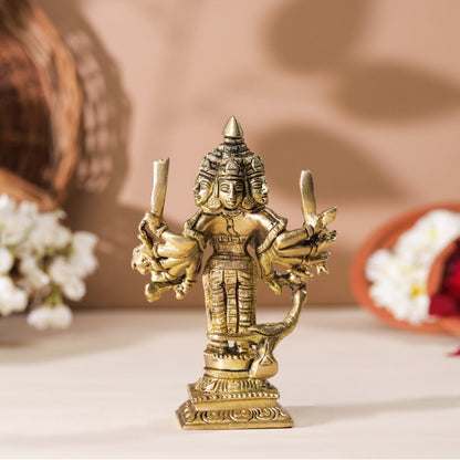 Brass Lord Murugan/Kartikeya Idol (6 Inch)