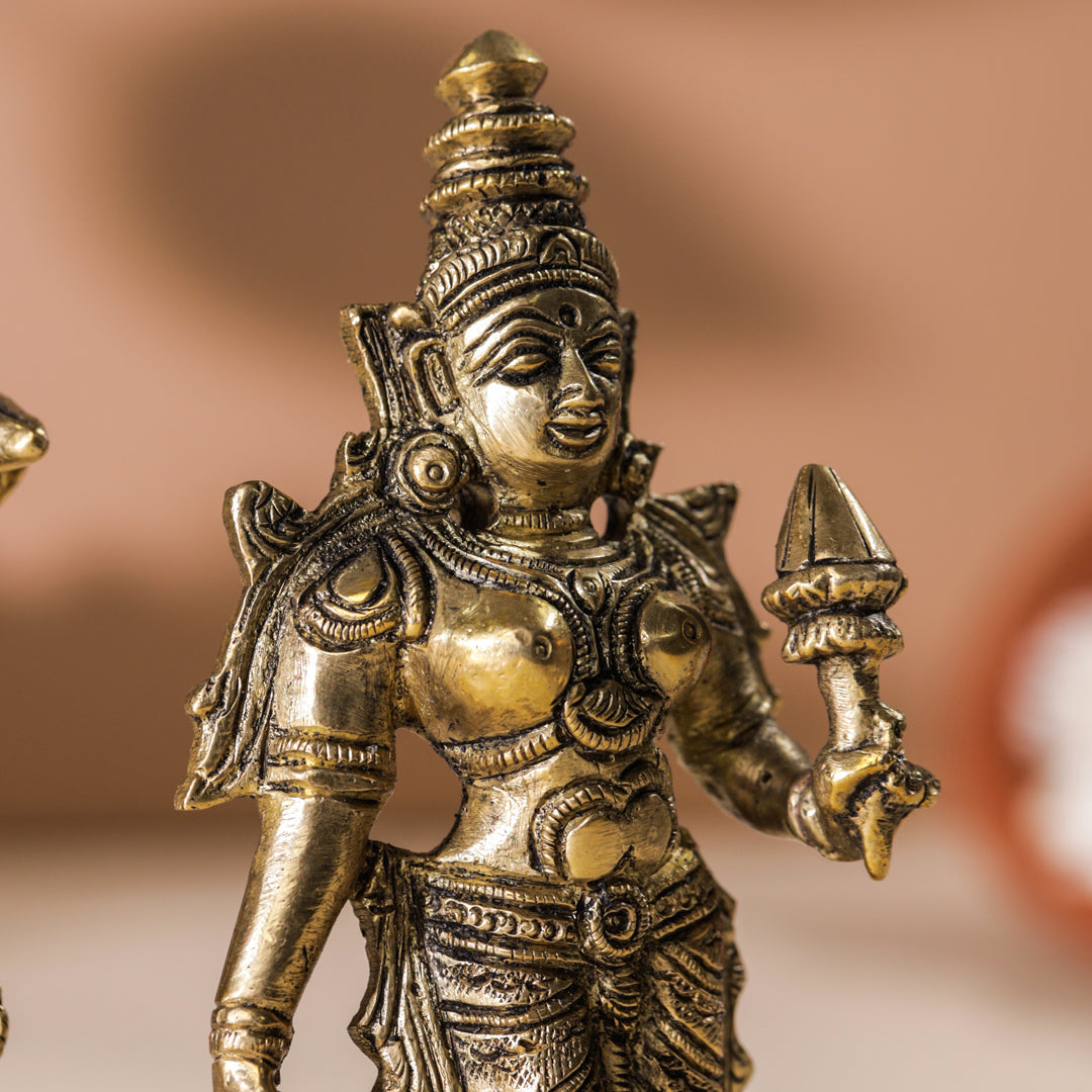 Brass Vishnu Lakshmi Set (6 Inch)