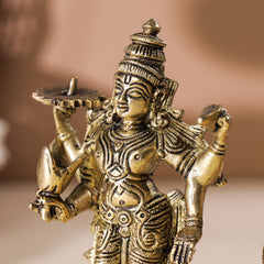 Brass Vishnu Lakshmi Set (6 Inch)