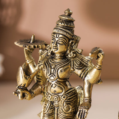Brass Vishnu Lakshmi Set (6 Inch)
