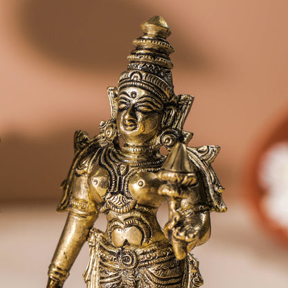 Brass Vishnu Lakshmi Set (6 Inch)