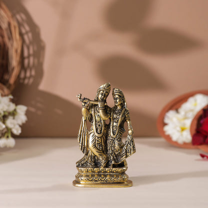 Brass Radha Krishna Idol (5 Inch)