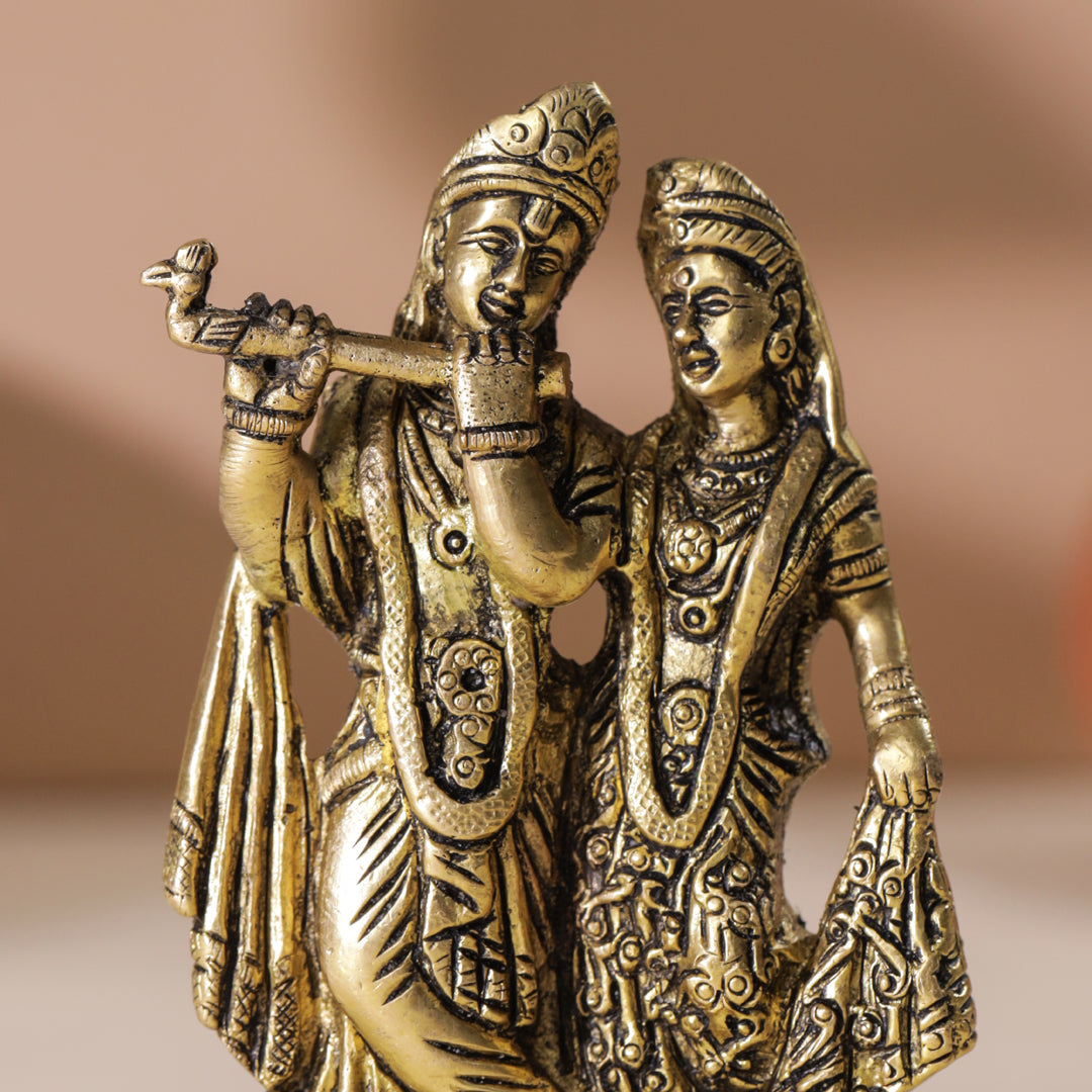 Brass Radha Krishna Idol (5 Inch)