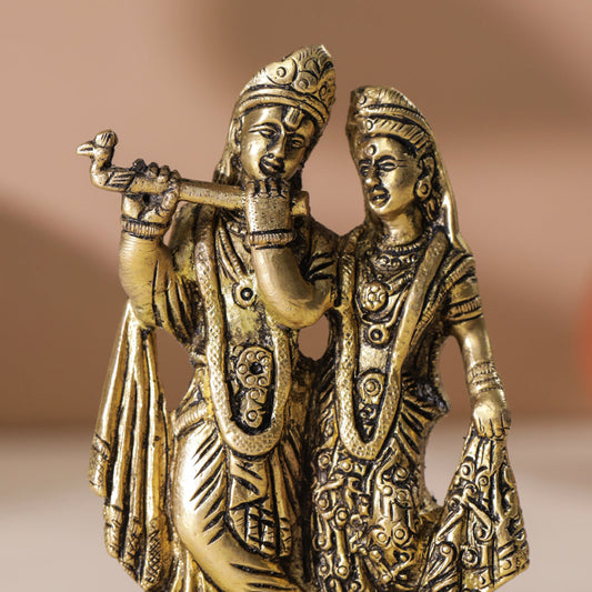 Brass Radha Krishna Idol (5 Inch)