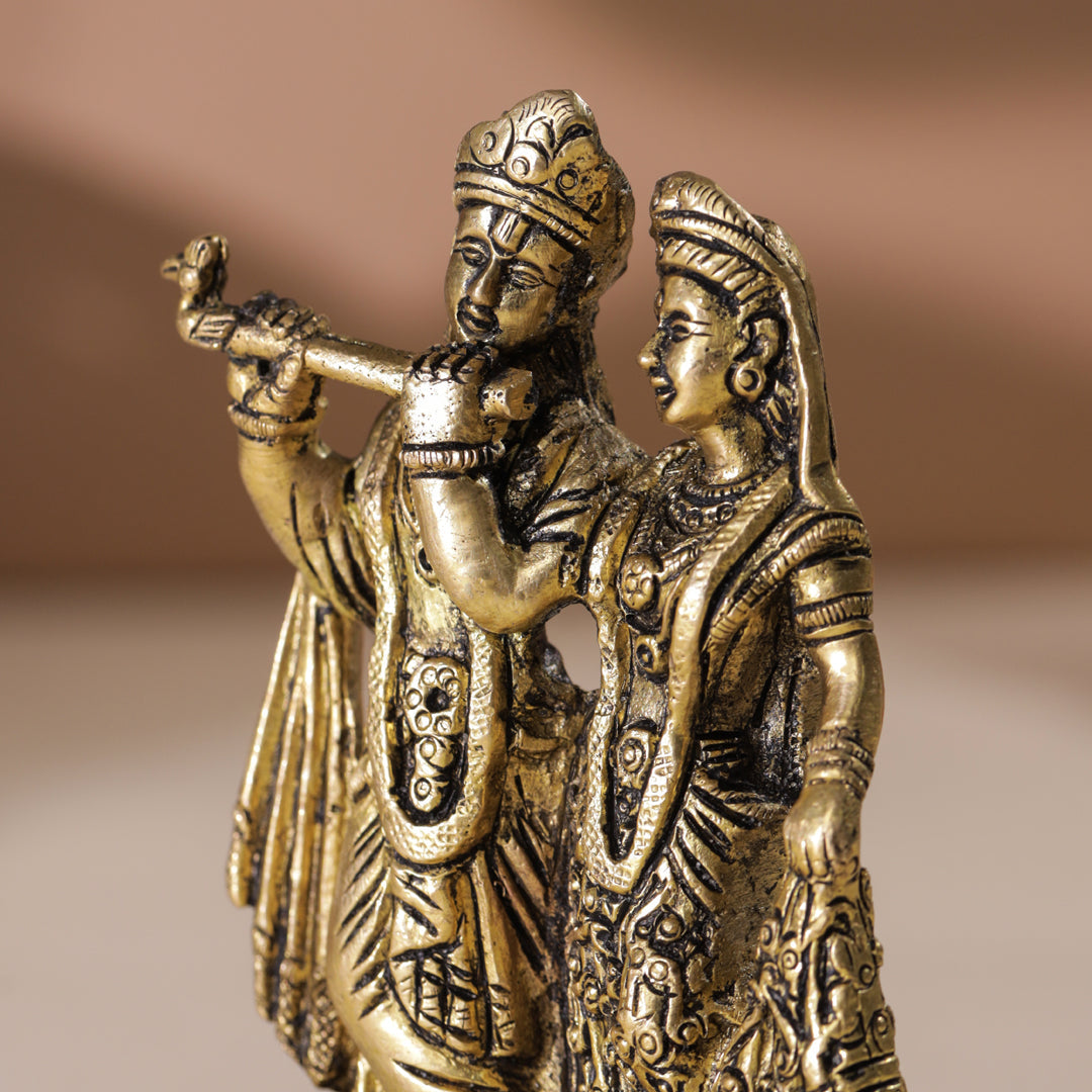 Brass Radha Krishna Idol (5 Inch)
