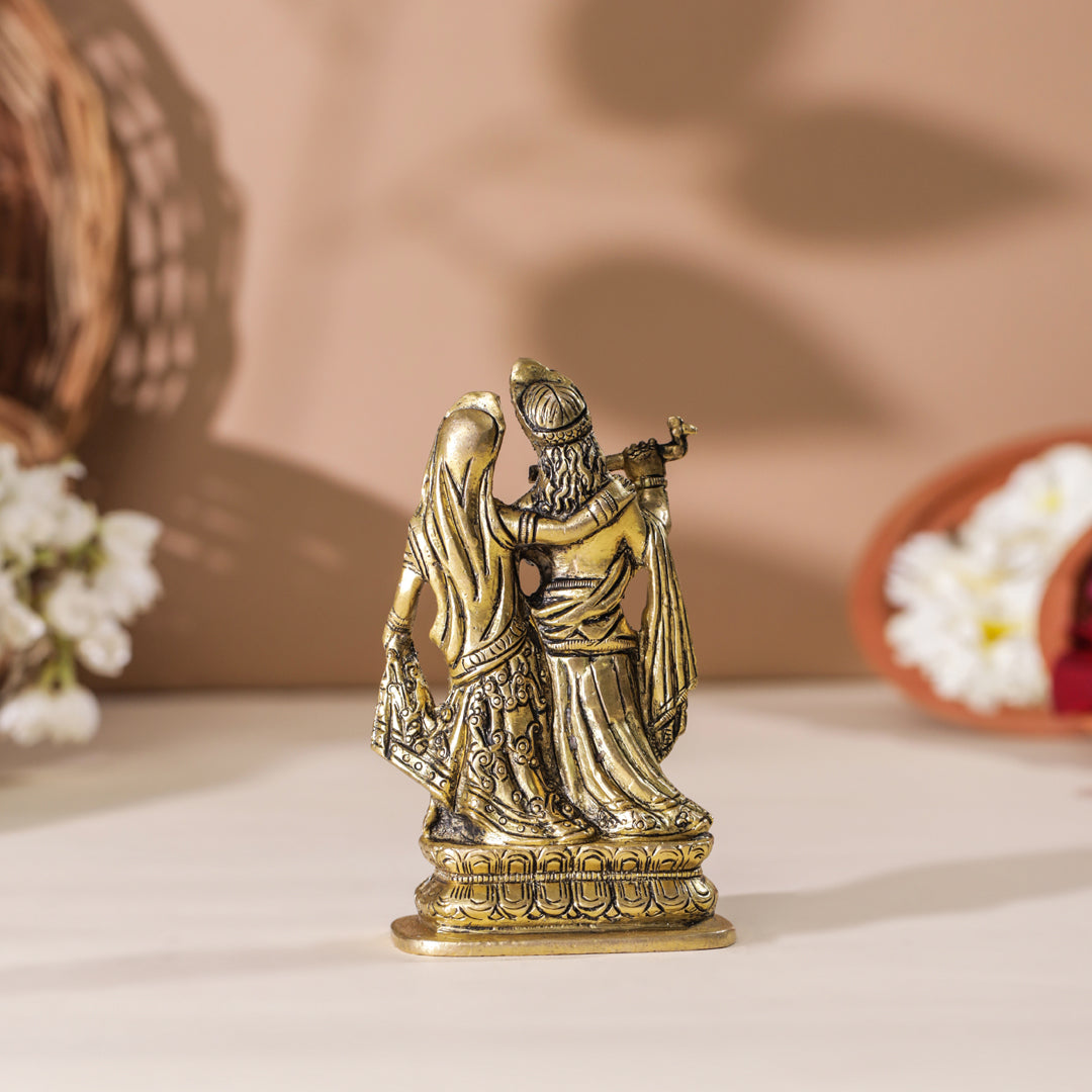 Brass Radha Krishna Idol (5 Inch)