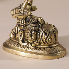 Brass Sitting Nandi Idol (2.5 Inch)
