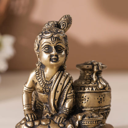Brass Laddu Gopal Idol
