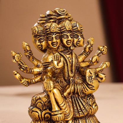 Brass Goddess Gayatri Devi Idol (8.2 Inch)