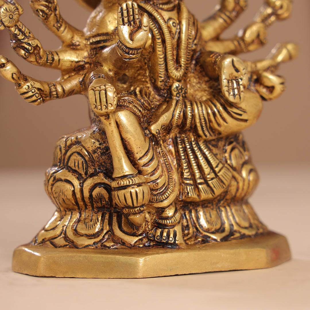 Brass Goddess Gayatri Devi Idol (8.2 Inch)