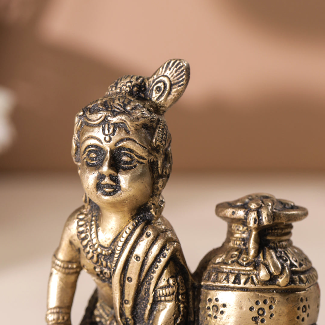 Brass Laddu Gopal Idol