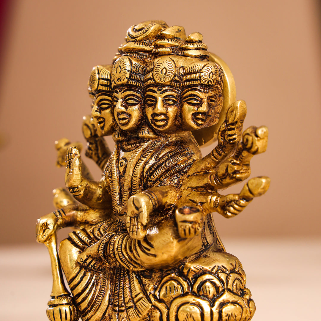 Brass Goddess Gayatri Devi Idol (8.2 Inch)