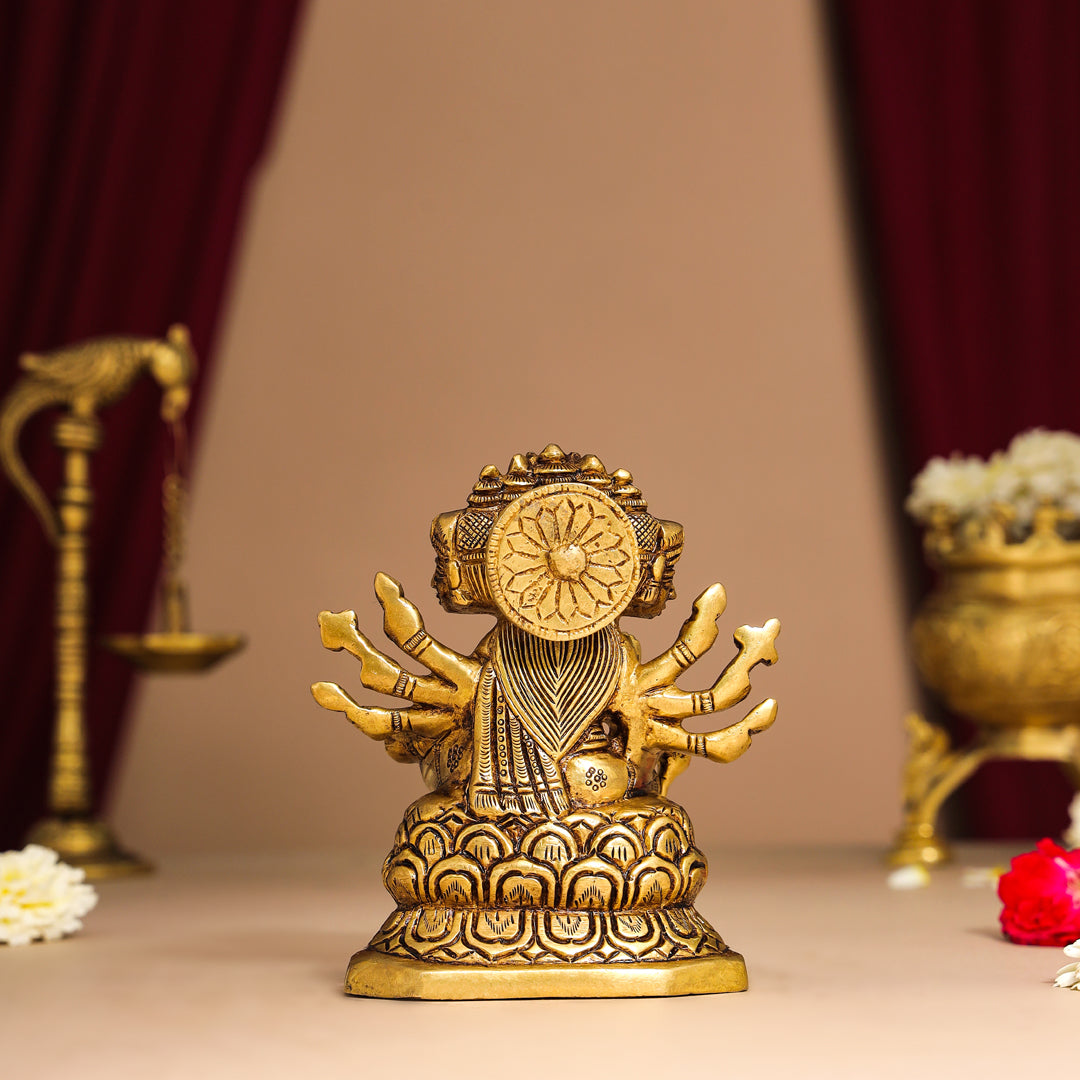 Brass Goddess Gayatri Devi Idol (8.2 Inch)