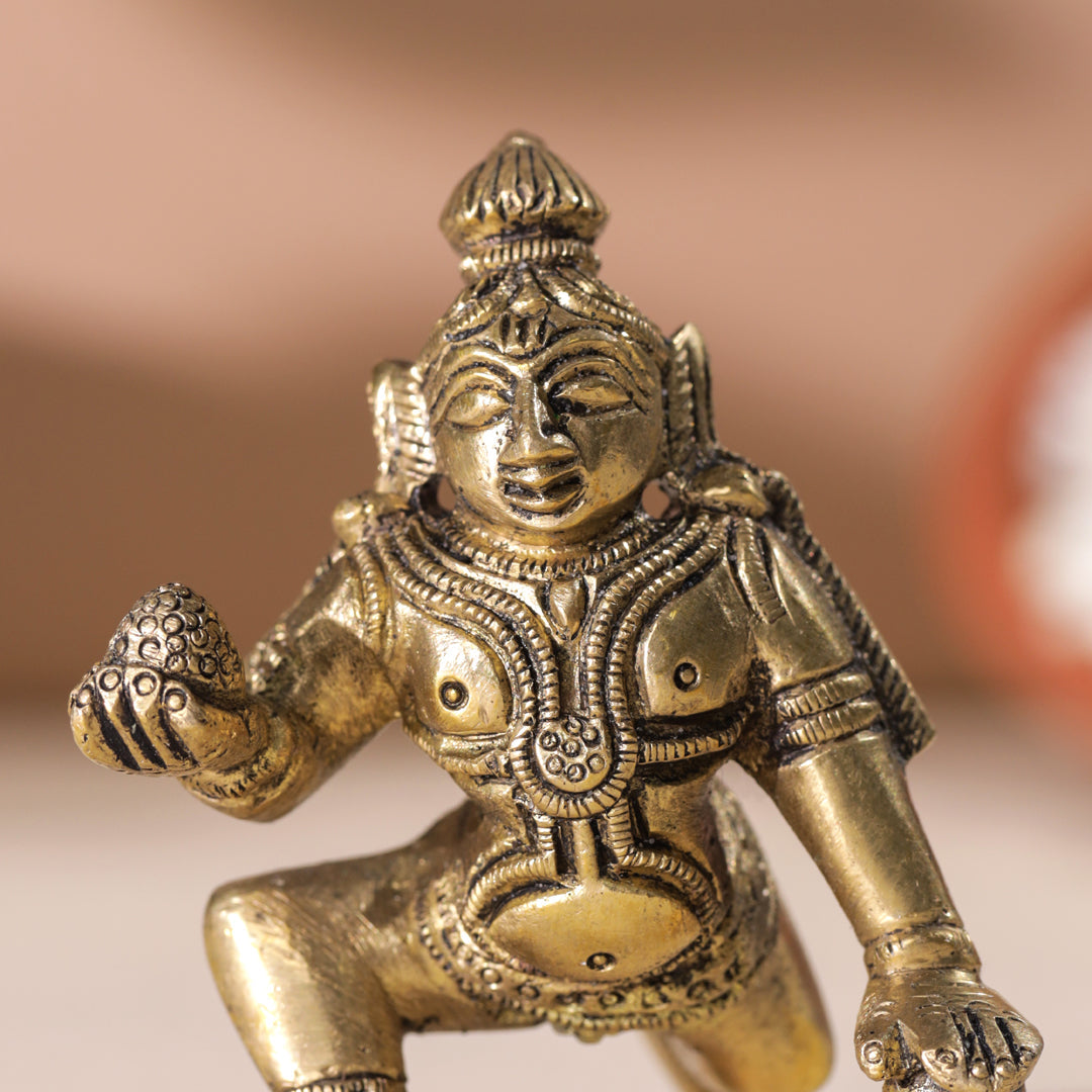 Brass Laddu Gopal Idol (3 Inch)