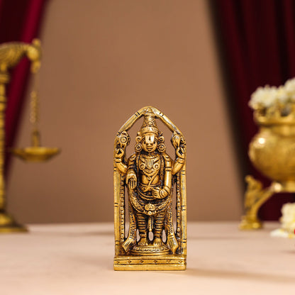 Brass Superfine Tirupati Balaji/Venkateshwar Idol (4 Inch)