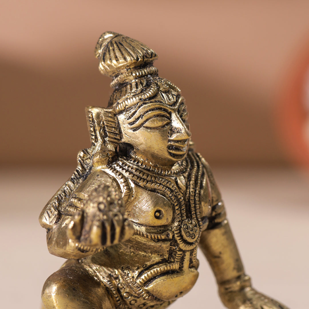 Brass Laddu Gopal Idol (3 Inch)