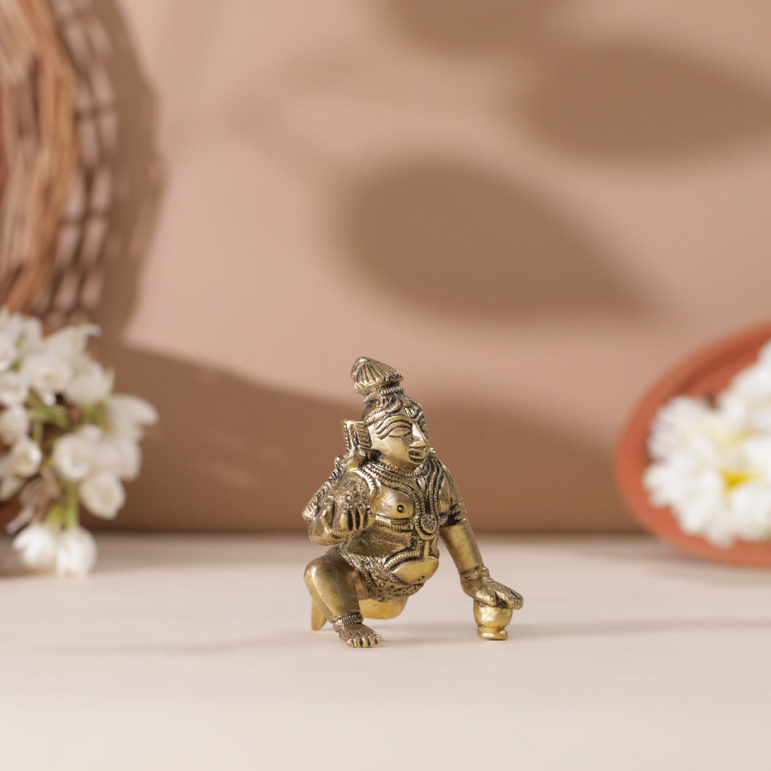 Brass Laddu Gopal Idol (3 Inch)
