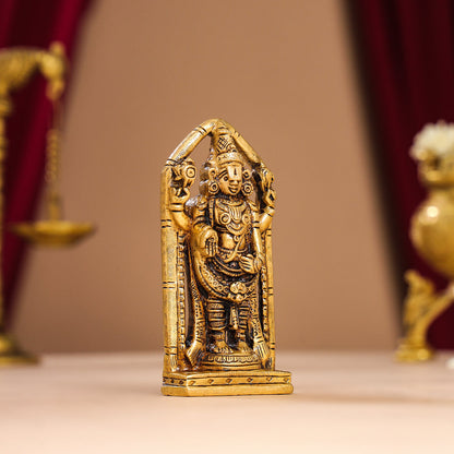 Brass Superfine Tirupati Balaji/Venkateshwar Idol (4 Inch)