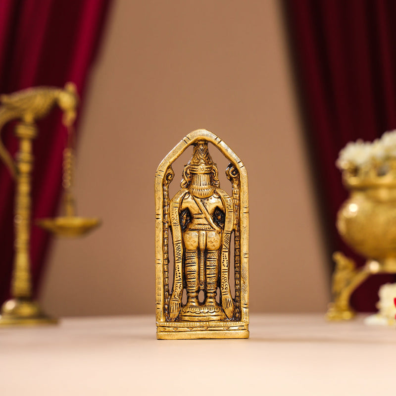 Brass Superfine Tirupati Balaji/Venkateshwar Idol (4 Inch)