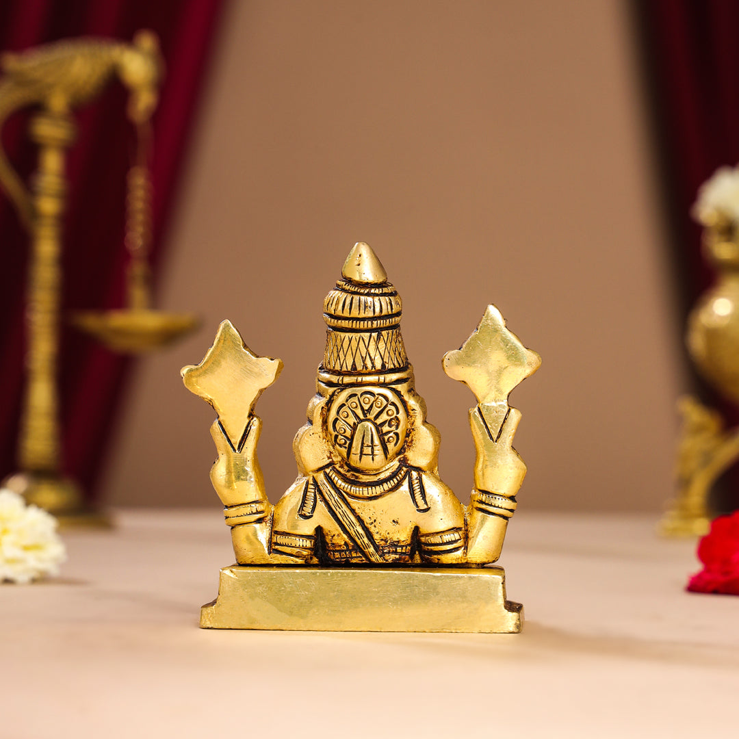 Brass Tirupati Balaji/Venkateshwar Bust (3.5 Inch)
