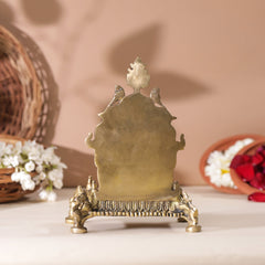 Brass Hand Carved Singhasan (8 Inch)