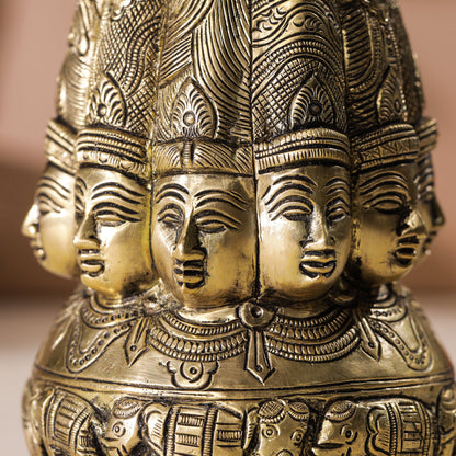 Brass Shiva Multiple Head Mukhlingam Idol (7.5 Inch)