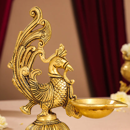 Brass Peacock Anna Lamp (8 Inch)