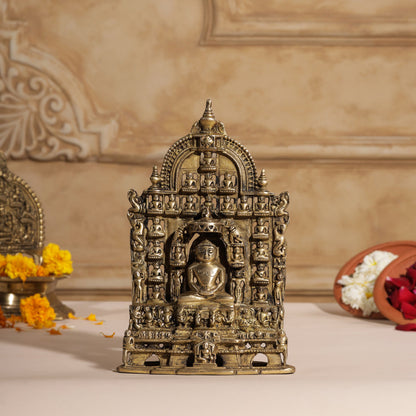 Brass Tirthankara Mahavirji Jain Statue (10 Inch)