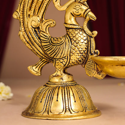 Brass Peacock Anna Lamp (8 Inch)