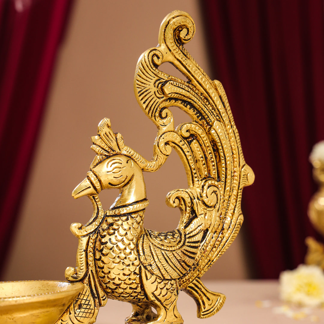 Brass Peacock Anna Lamp (8 Inch)