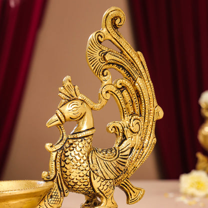 Brass Peacock Anna Lamp (8 Inch)