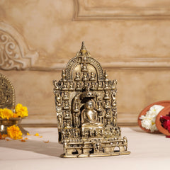 Brass Tirthankara Mahavirji Jain Statue (10 Inch)