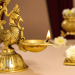 Brass Peacock Anna Lamp (8 Inch)
