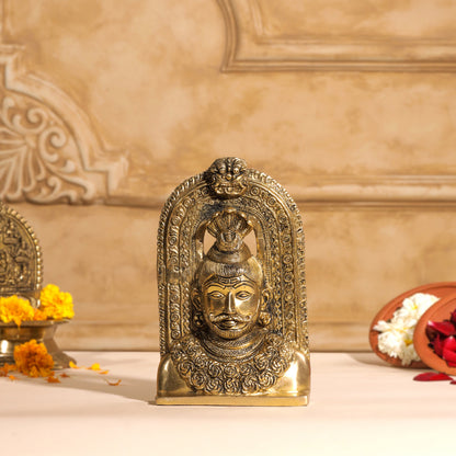 Brass Shiva Head Idol With Kirtimukha (8.5 Inch)
