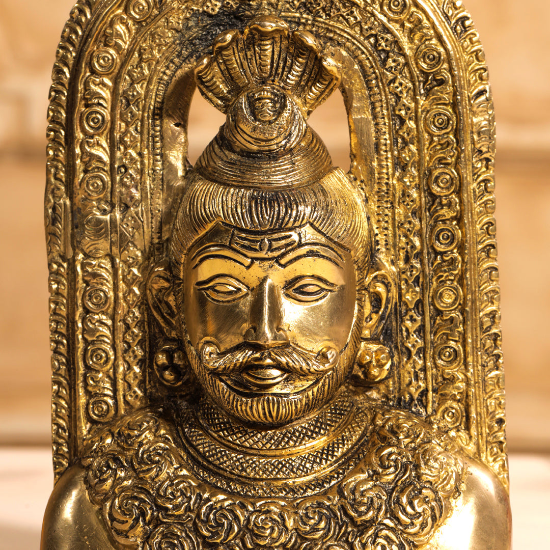 Brass Shiva Head Idol With Kirtimukha (8.5 Inch)