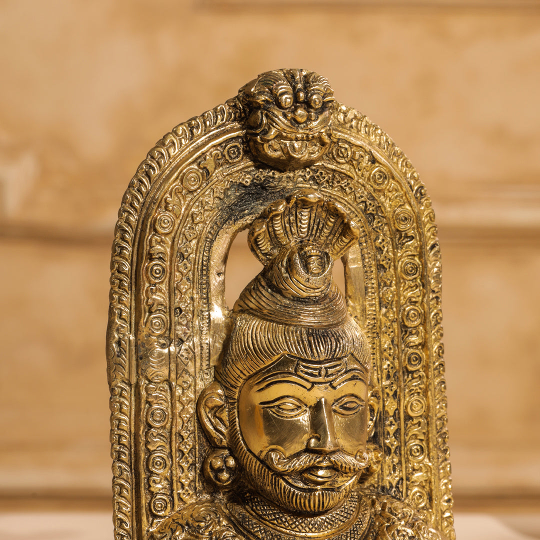 Brass Shiva Head Idol With Kirtimukha (8.5 Inch)