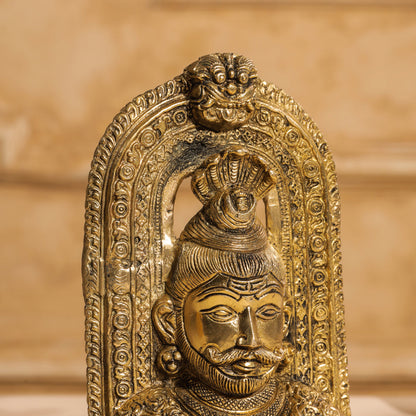 Brass Shiva Head Idol With Kirtimukha (8.5 Inch)