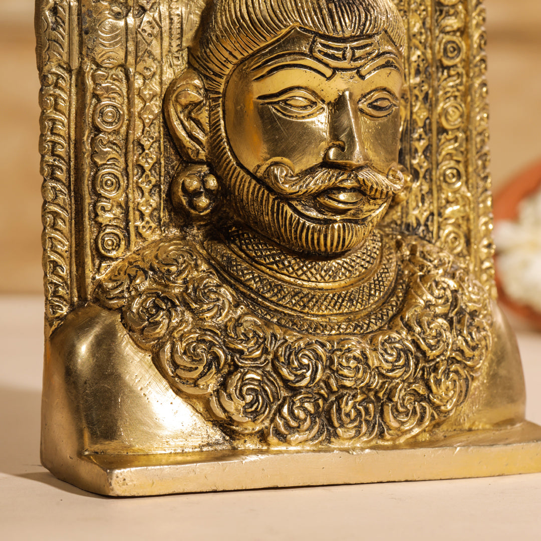 Brass Shiva Head Idol With Kirtimukha (8.5 Inch)