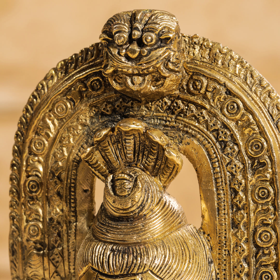 Brass Shiva Head Idol With Kirtimukha (8.5 Inch)